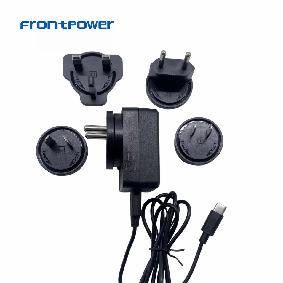 Frontpower 15W power adapter with interchangeable BIS plug 5V 1A 2A 2.5A 3A AC DC switching power supply for India market