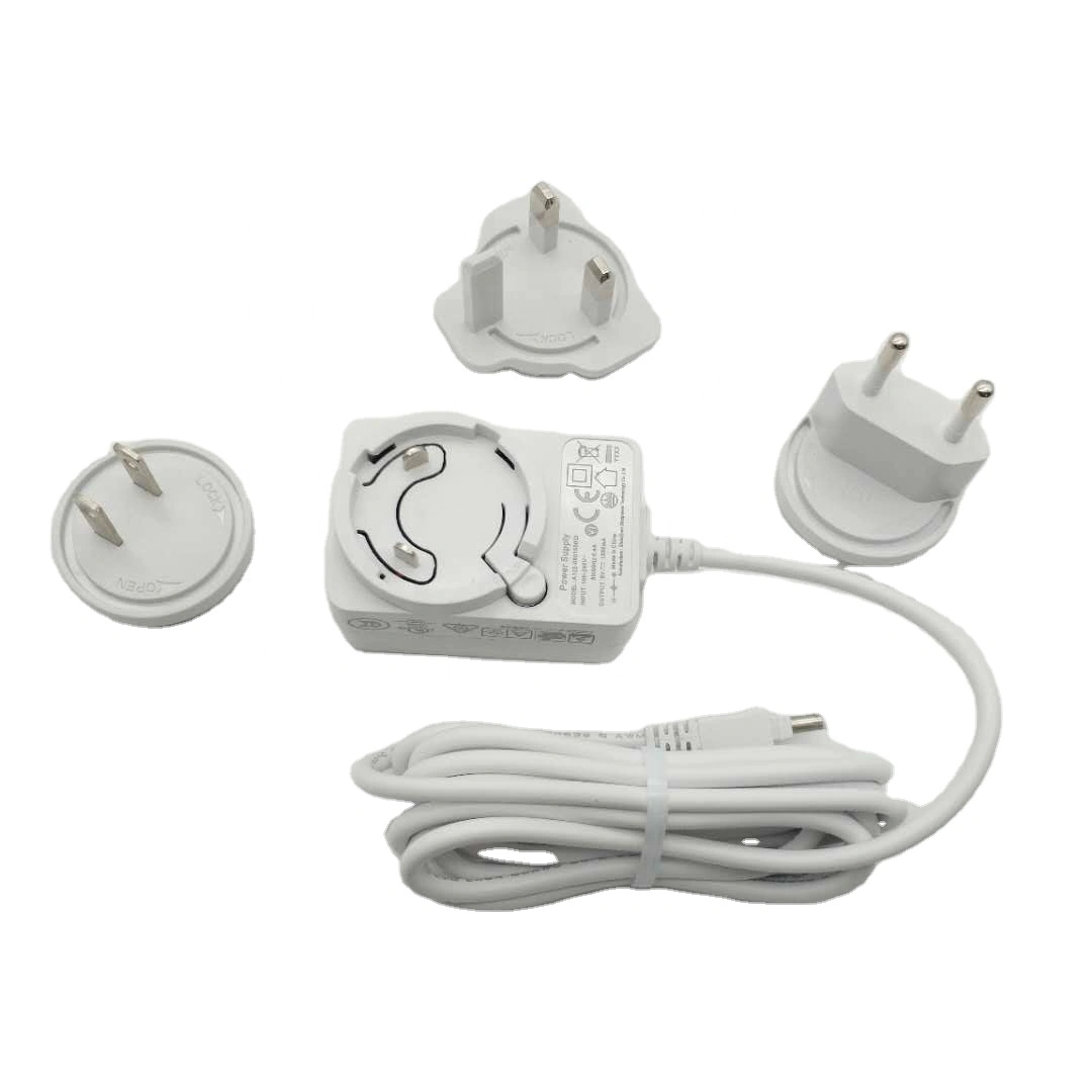 UL60601 FCC CE GS SAA approved interchangeable plug adapter 12v 9v 8v 6v 5v 1a 1.5a 2a medical MOPP adapter